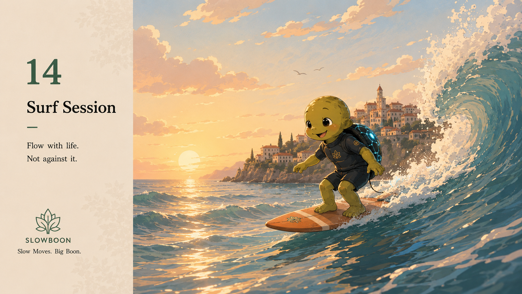 SlowBoon surfing beneath the sun