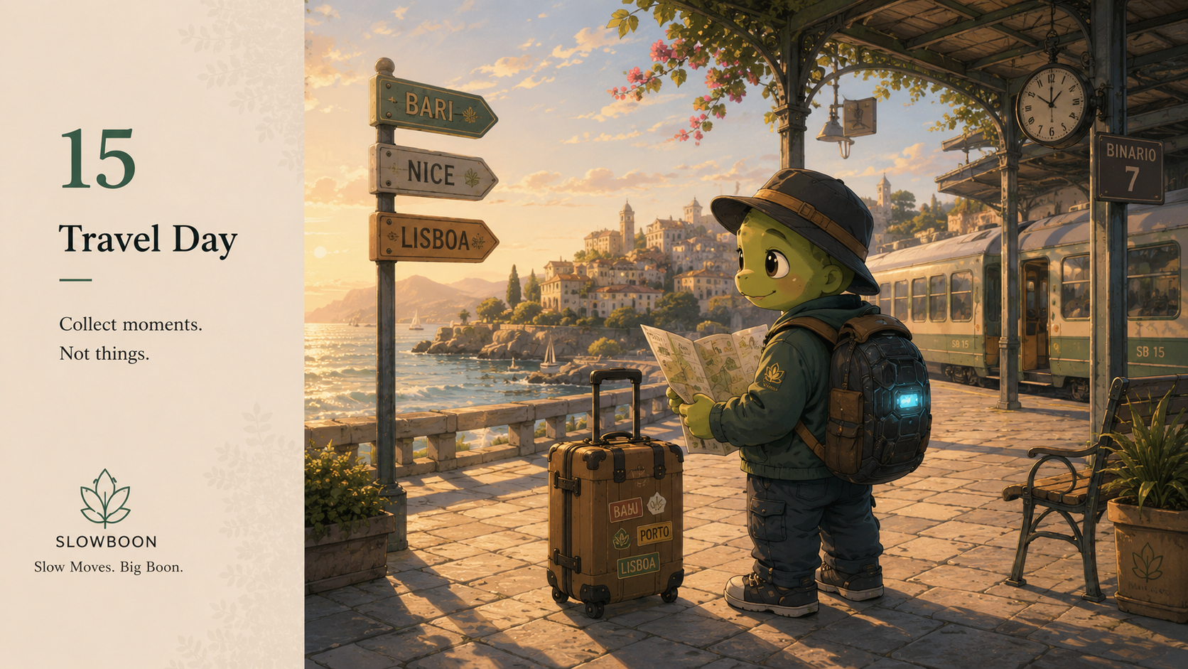 SlowBoon travelling to discover new places
