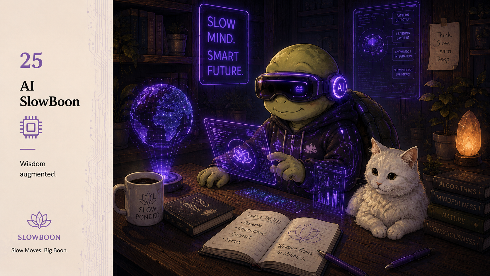 AI SlowBoon exploring technology with wisdom and creativity