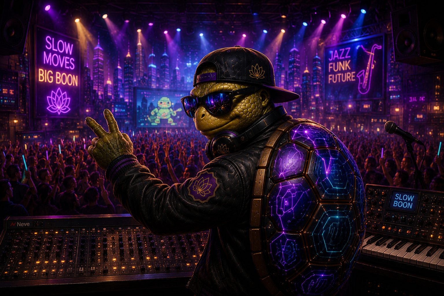 SlowBoon performing before a crowd