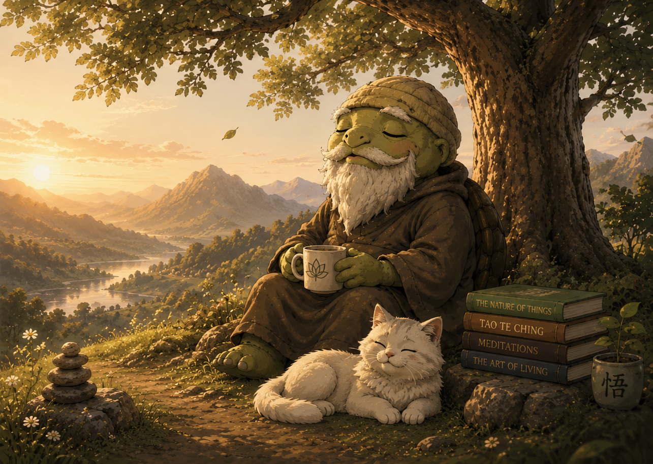 SlowBoon Philosopher reflecting beneath a tree